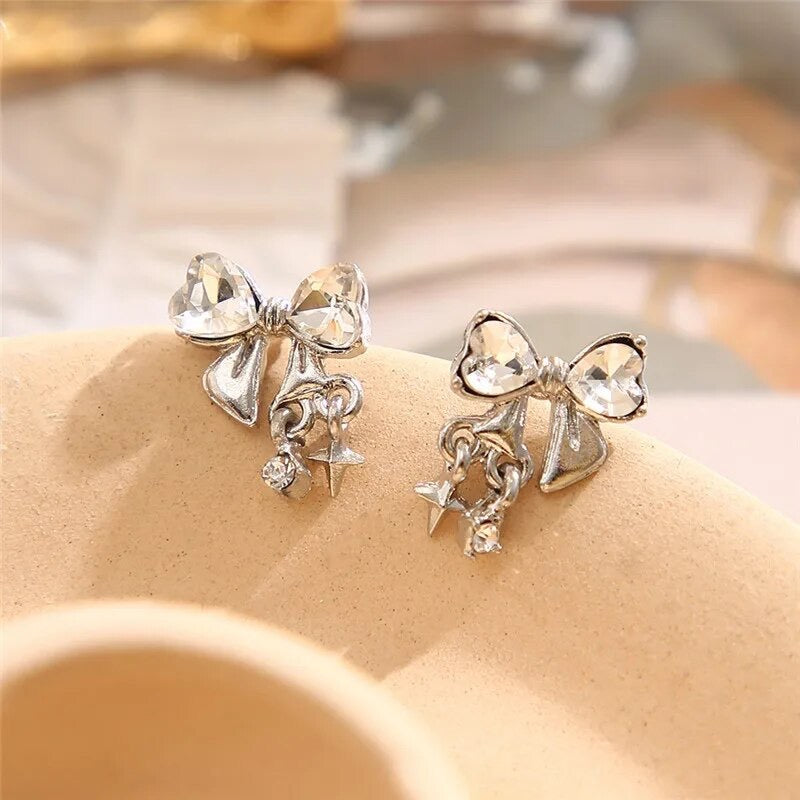 Silver Bow Earrings