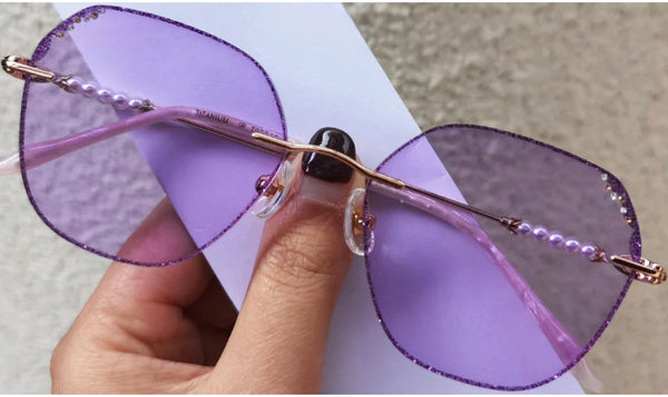 PHOTOCHROMIC PURPLE RIMLESS GLASSES