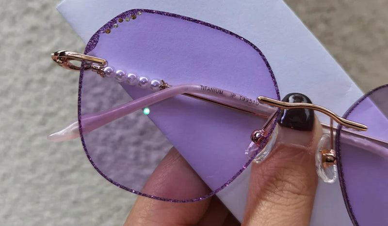 PHOTOCHROMIC PURPLE RIMLESS GLASSES