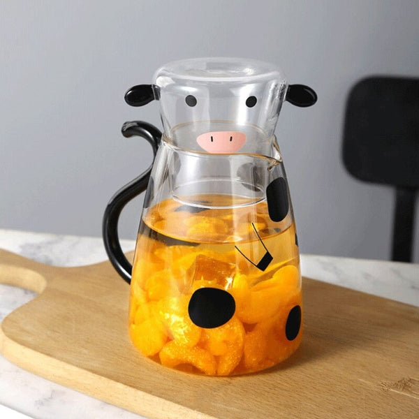 Cute Cow Glass Pitcher