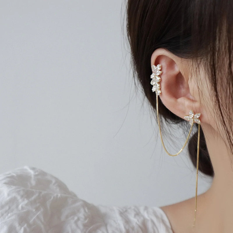 Flower Threader Earrings