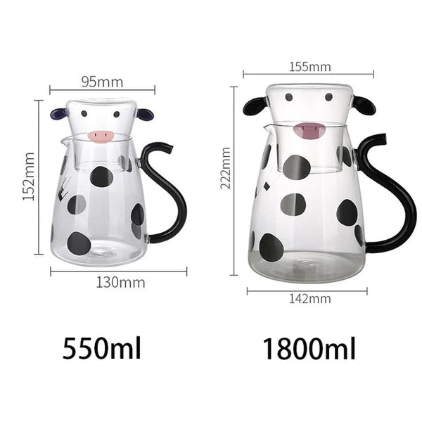 Cute Cow Glass Pitcher